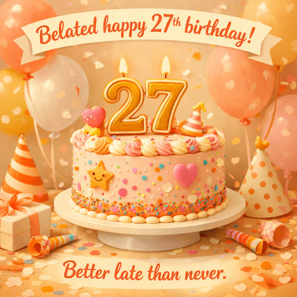 belated happy 27th birthday
better late than ever