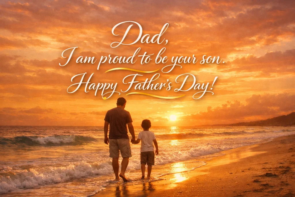 Dad i am proud to be your son , happy fathers day wishes