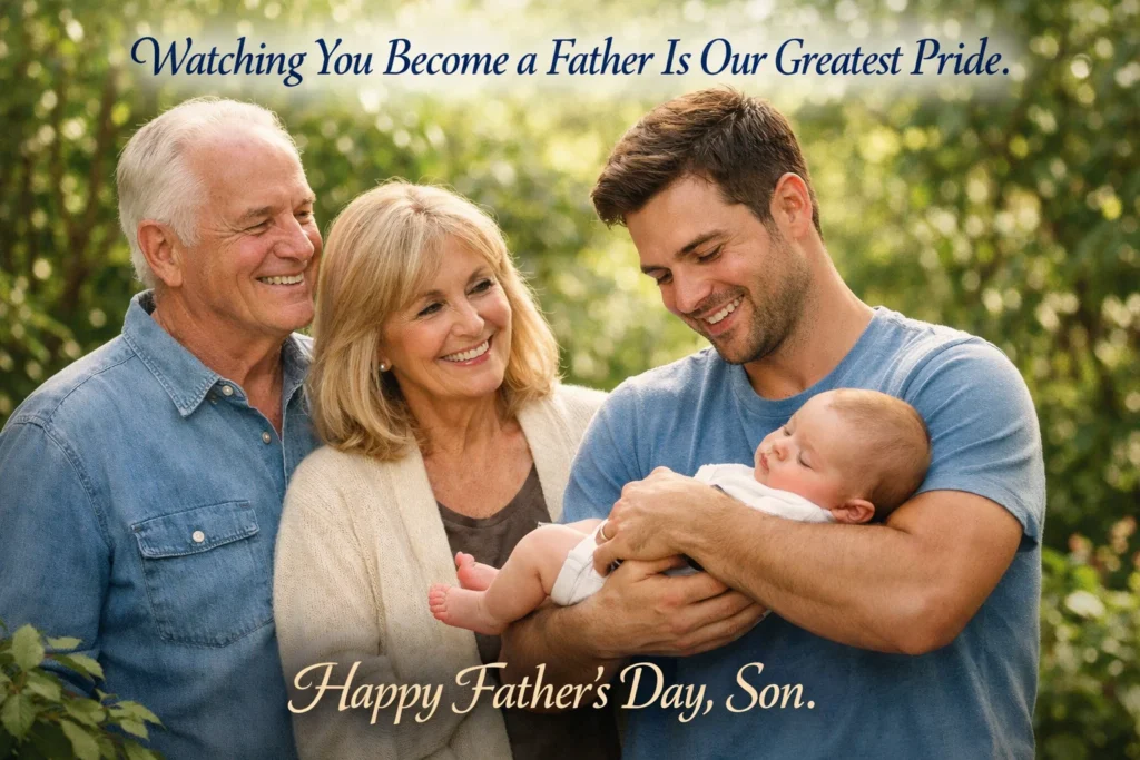 Watching You Become a Father Is Our Greatest Pride. Happy Father’s Day, Son.”
happy fathers day wishes