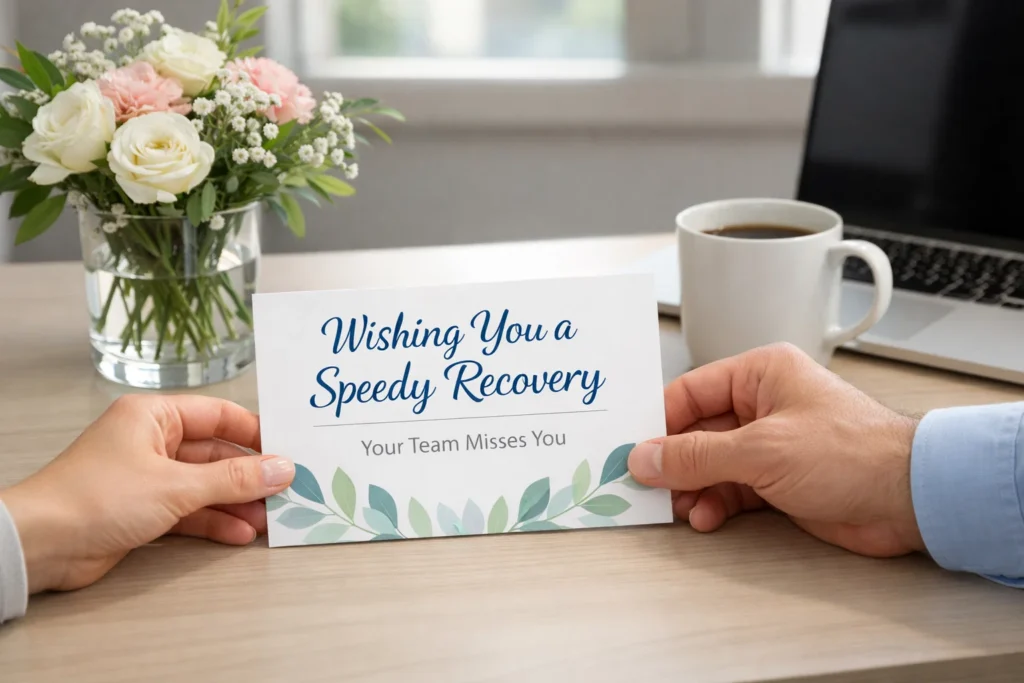 wishing you a speedy recovery your team misses you
get well soon wishes for colleagues and coworkers