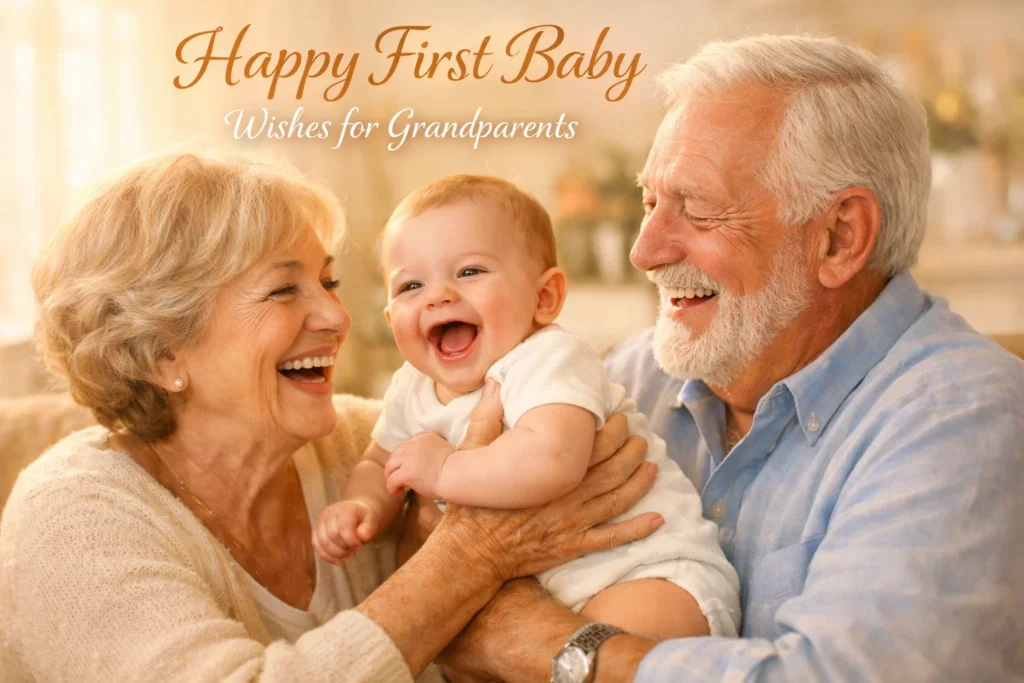 happy first baby wishes for grand parents
