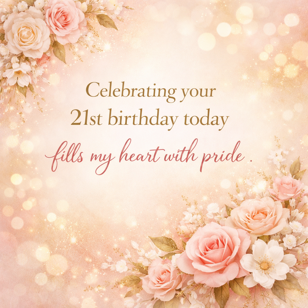 Proud 21st Birthday Wishes from Dad