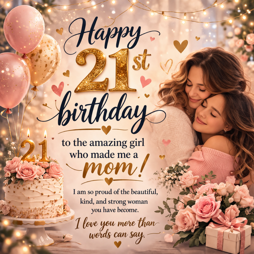 Sentimental 21st Birthday Wishes from Mom