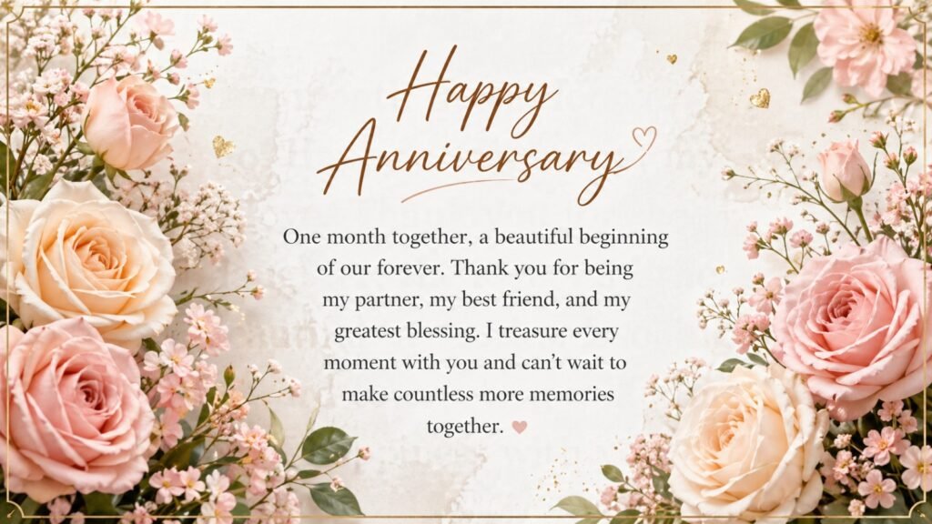 1 month anniversary wish for husband