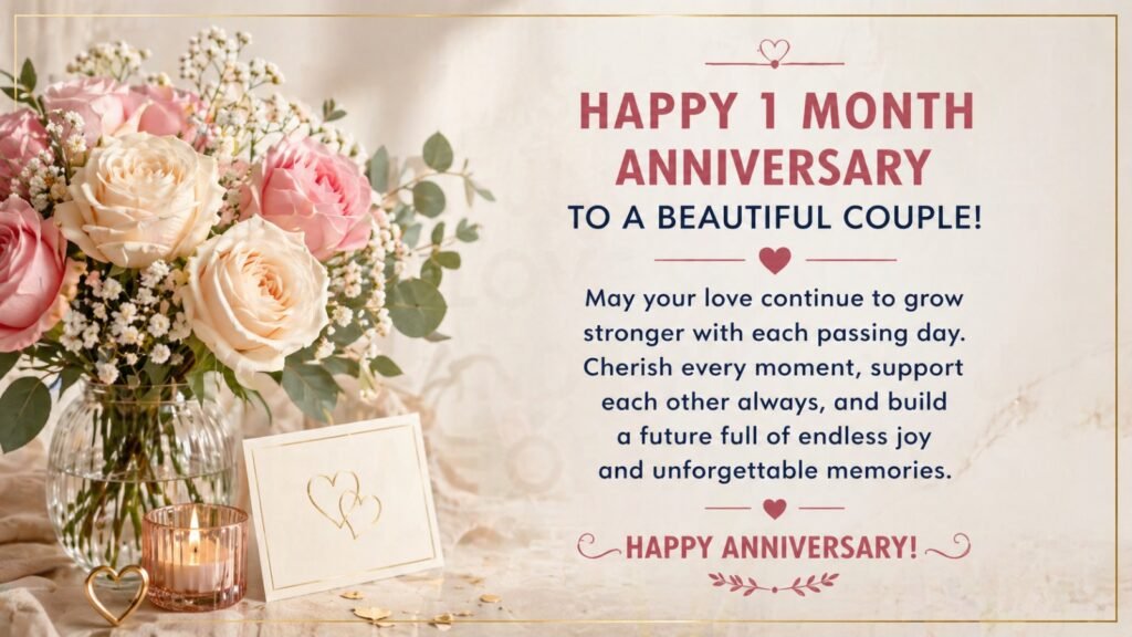 1 month anniversary wish for couple