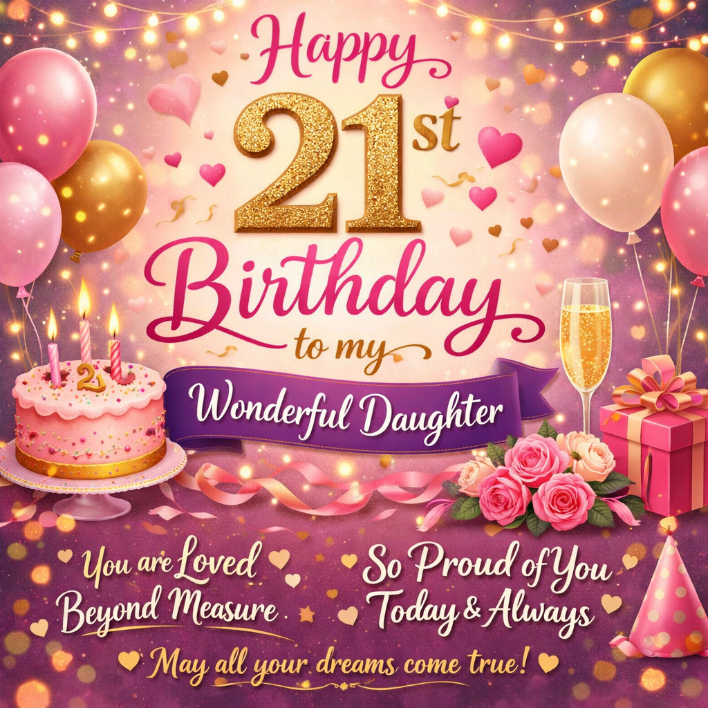 21st Birthday Wishes for a Daughter