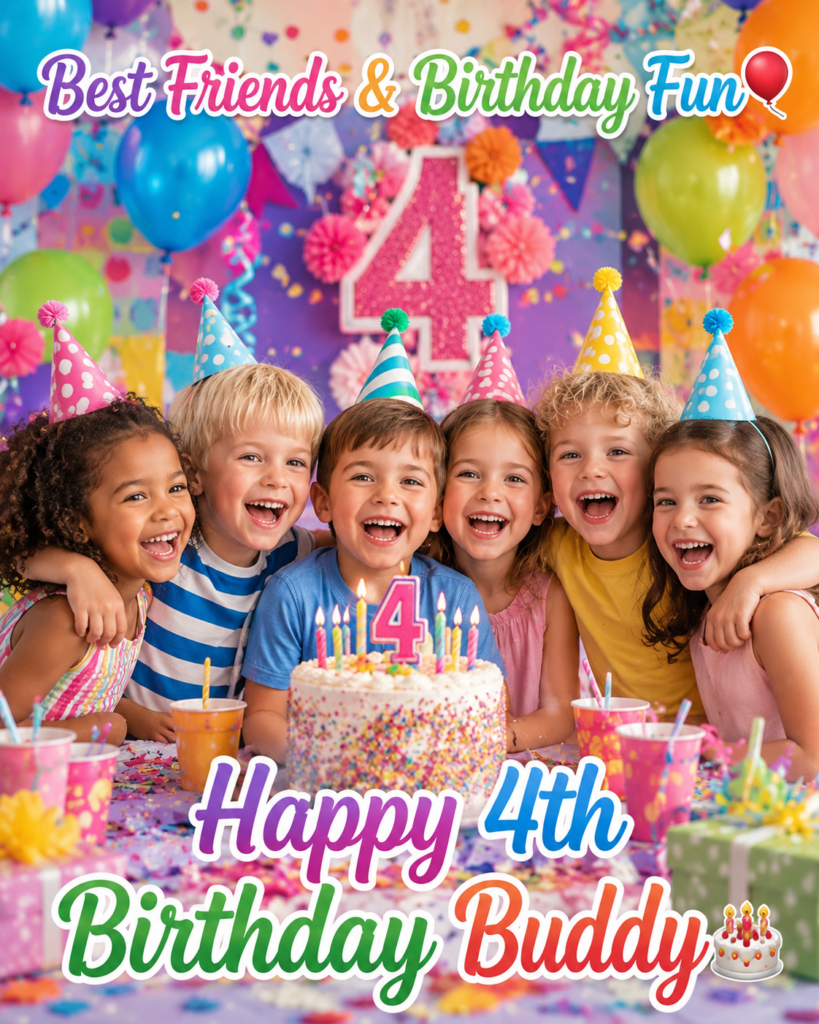 4th Birthday Wishes for Friend