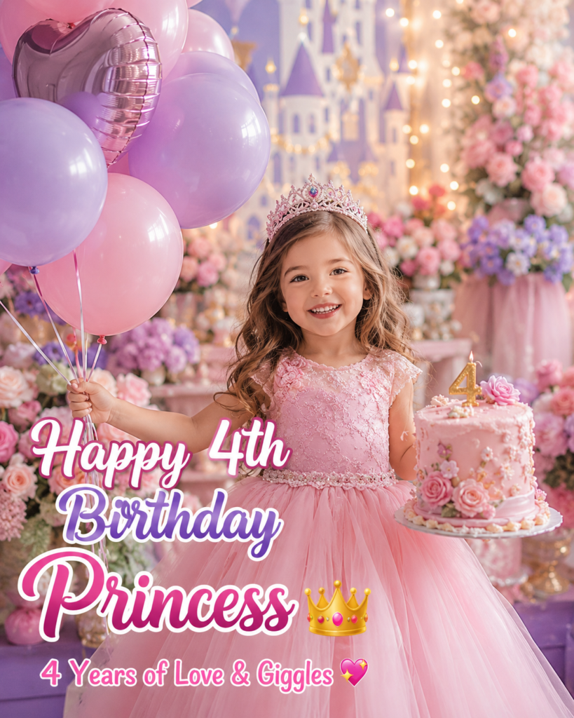 happy 4th birthday wishes for girl