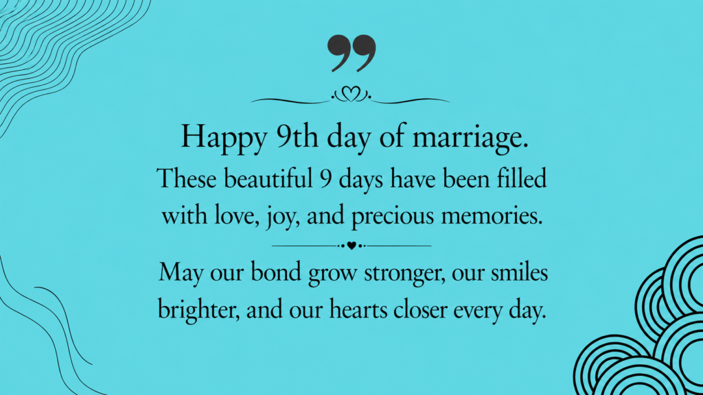 9th day of marriag wish for wife