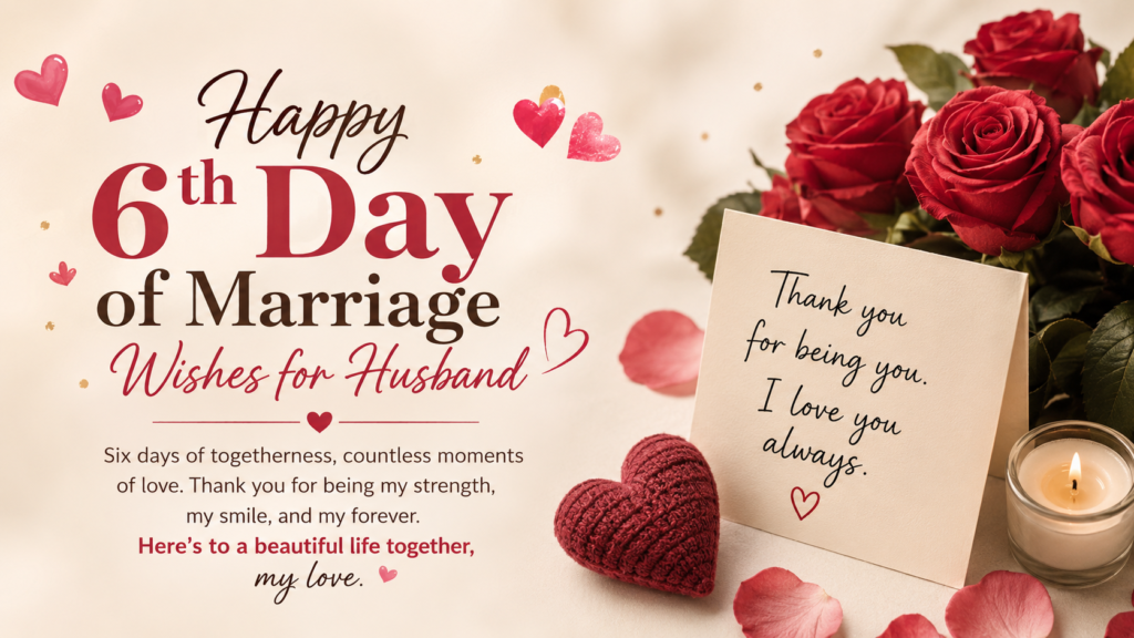 6th day of marriage wishes for husband