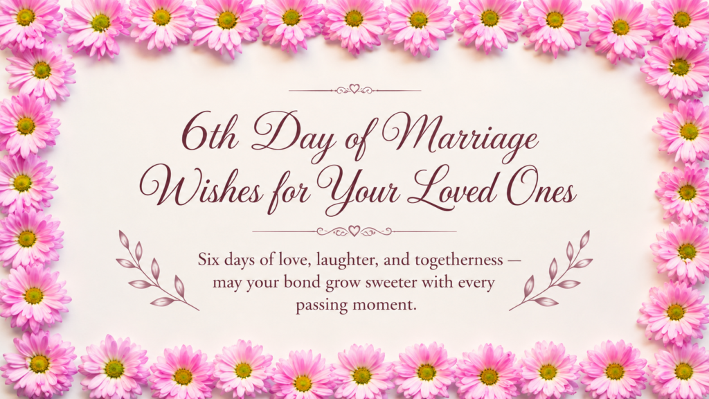 6th day of marriage wishes for loved ones