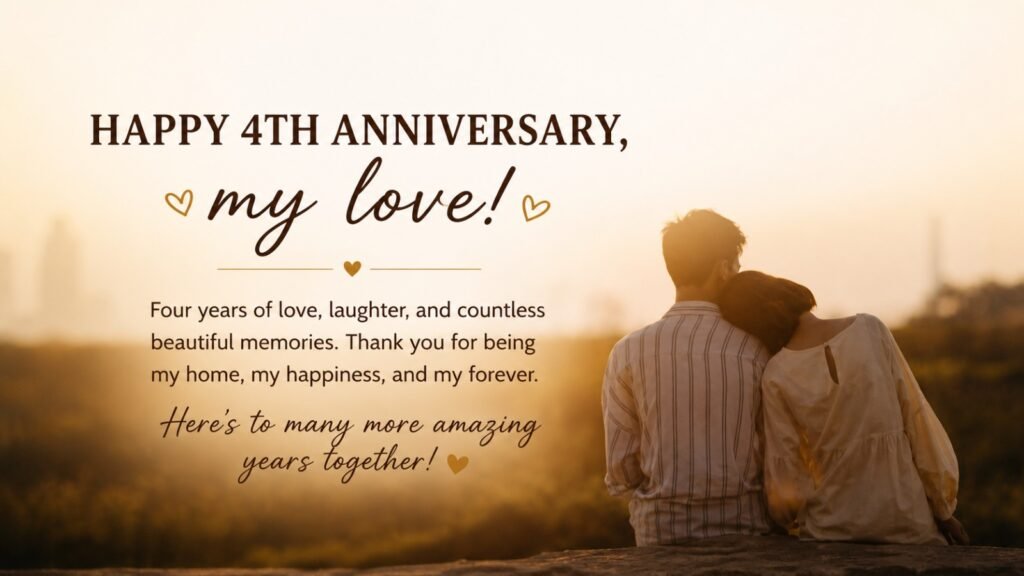 4th anniversary wishes for wife