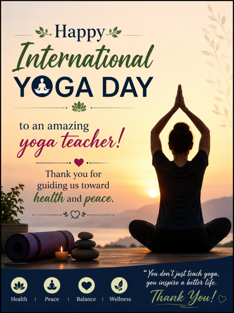 Yoga Day Wishes for Yoga Teachers