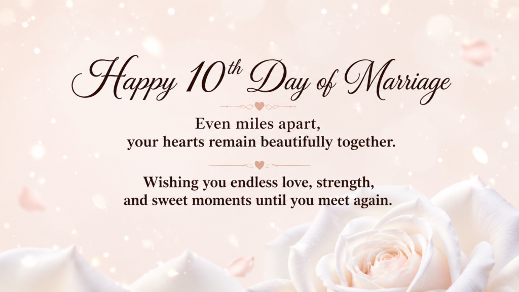 10th Day Marriage Wishes for Long-Distance Couple