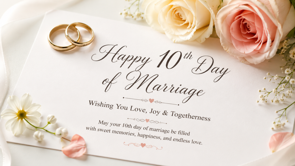 10th day marriage wish for friends and family