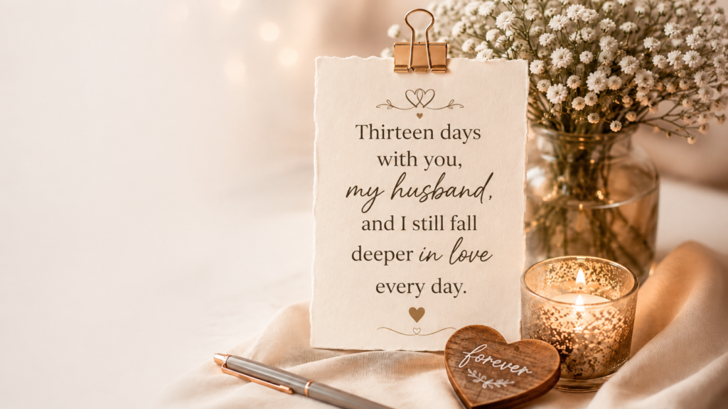 13th Day of Marriage Wish for husband