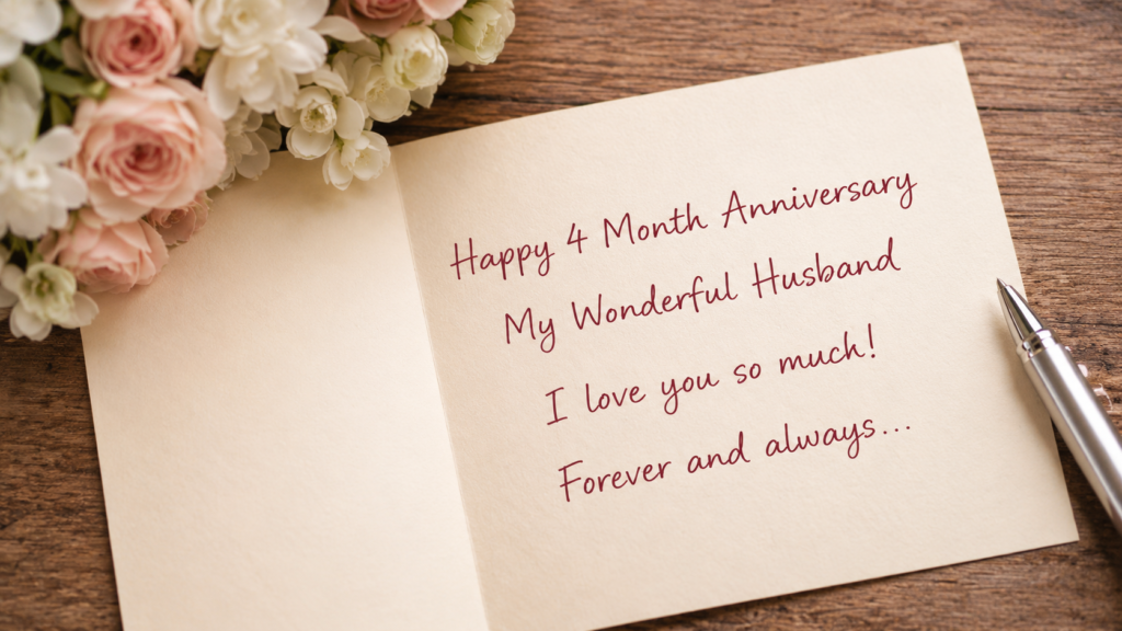 4 Month Anniversary Wishes for Husband