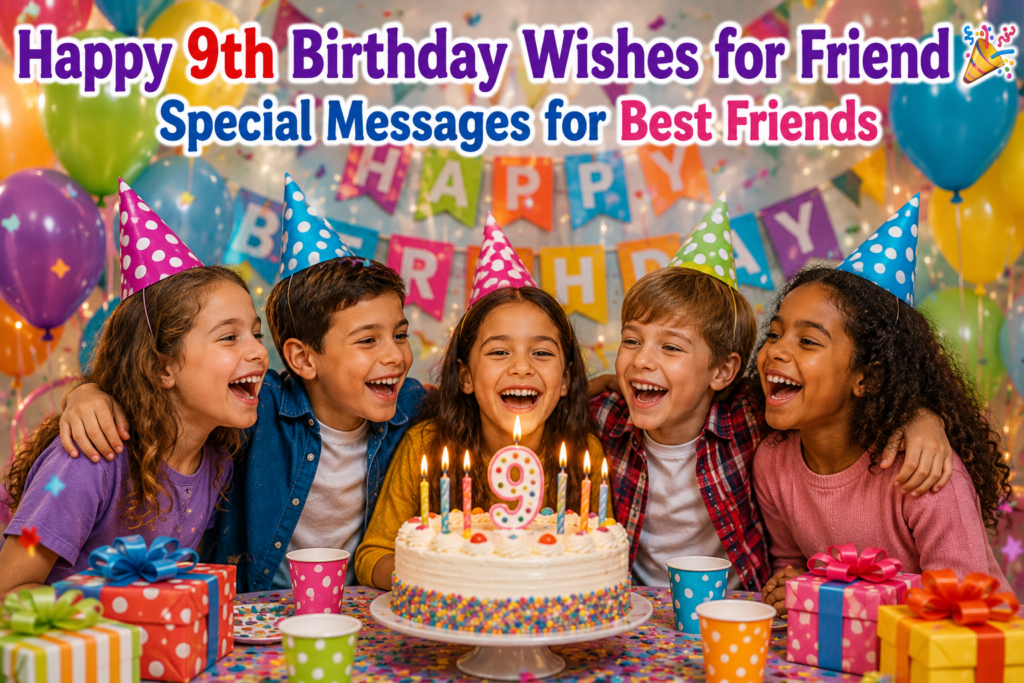 Happy 9th Birthday Wishes for Friend