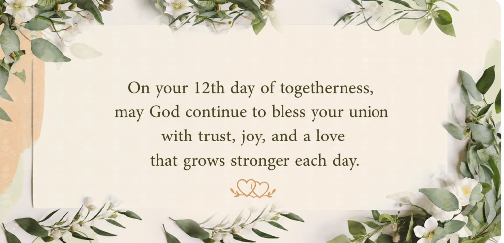 Prayers-based 12th Day of Marriage Wish