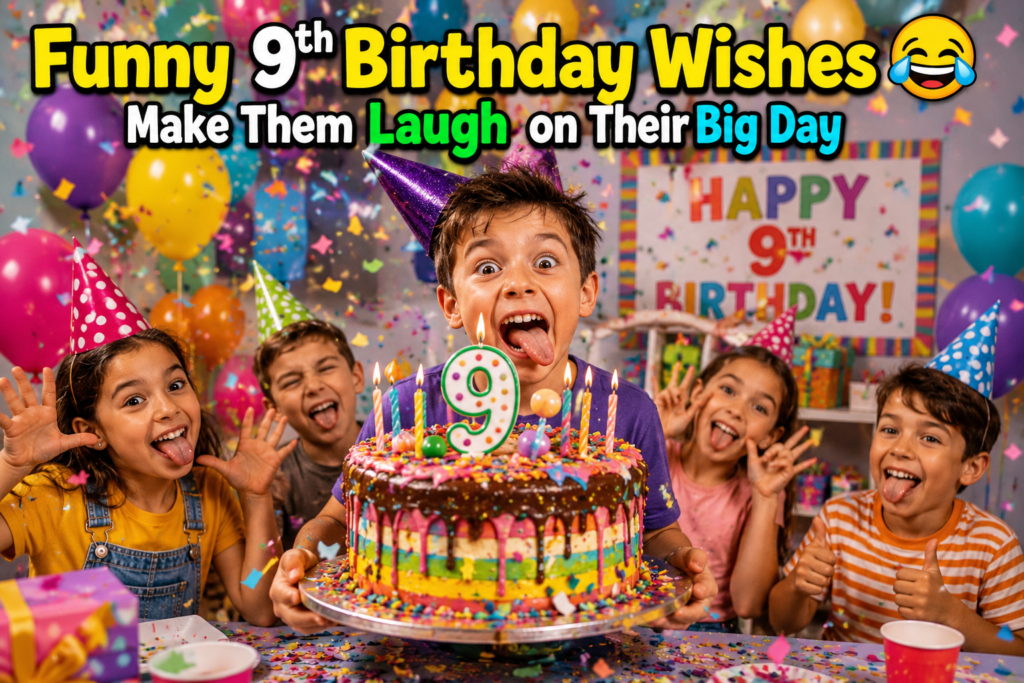 funny 9th birthday wishes