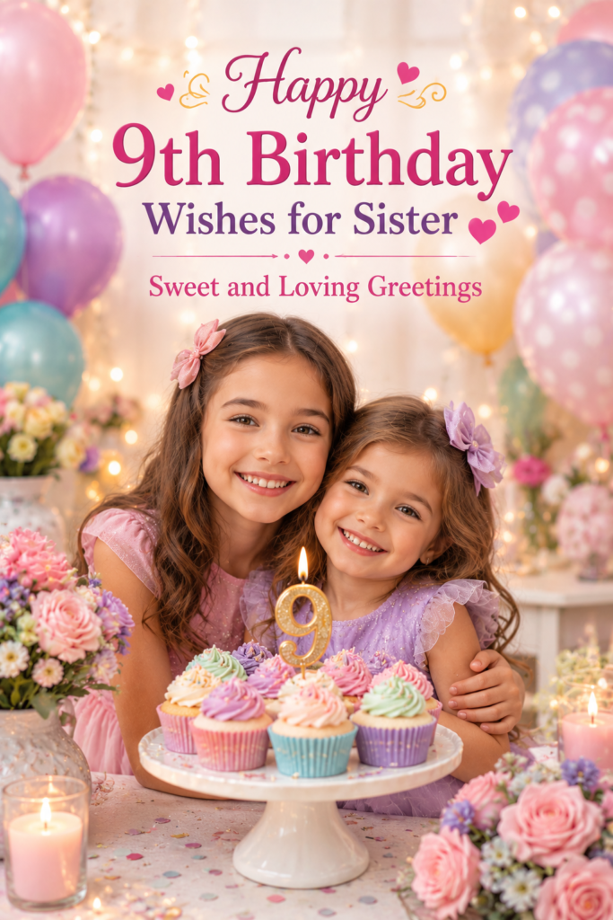Happy 9th Birthday Wishes for Sister