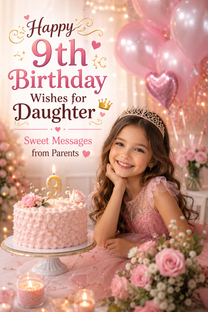 9th  birthday wishes for daughter