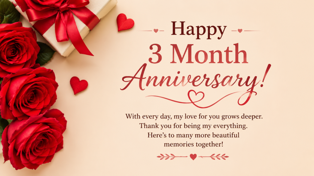  happy 3 month anniversary wishes