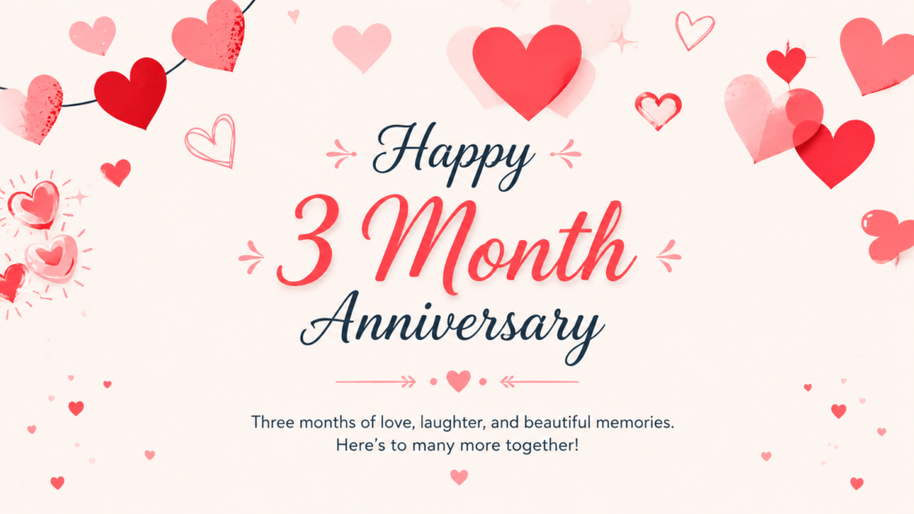 happy 3 months anniversary wish