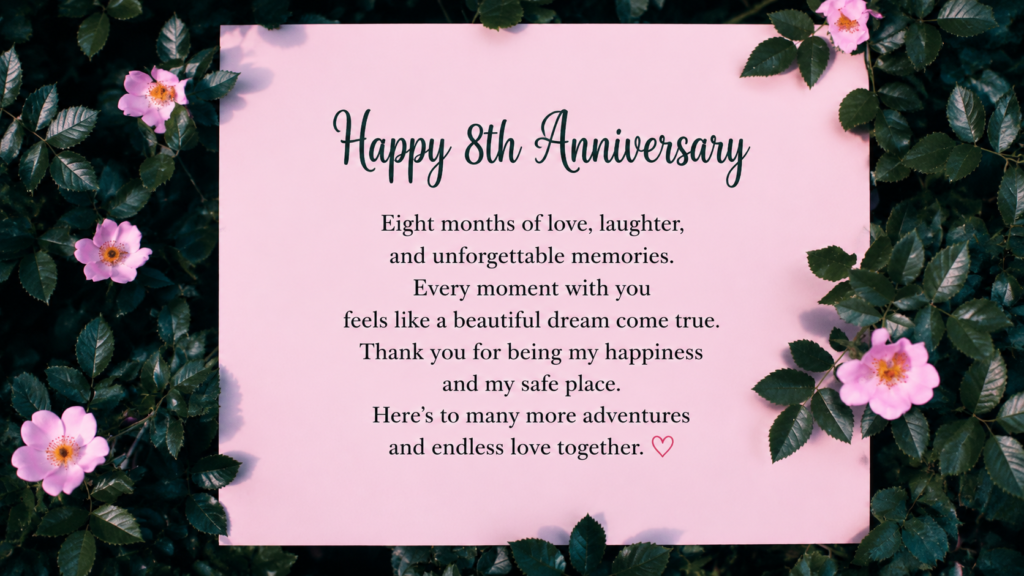 
romantic 8 month anniversary card