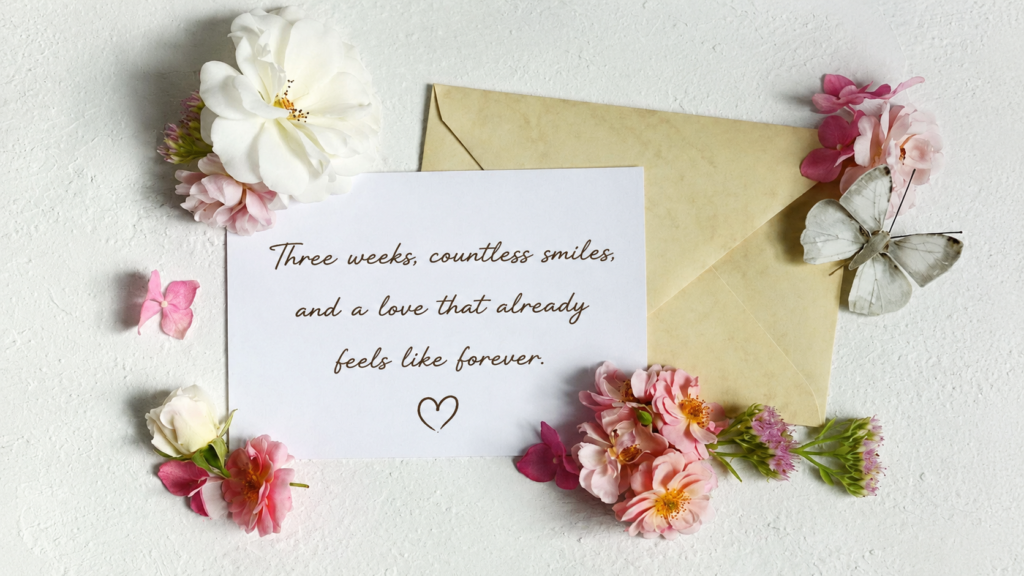 3rd Week Anniversary Wishes for Couples