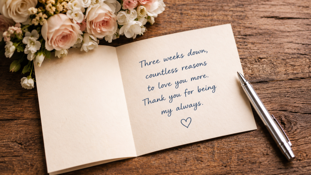 3rd Week Anniversary Wishes for husband